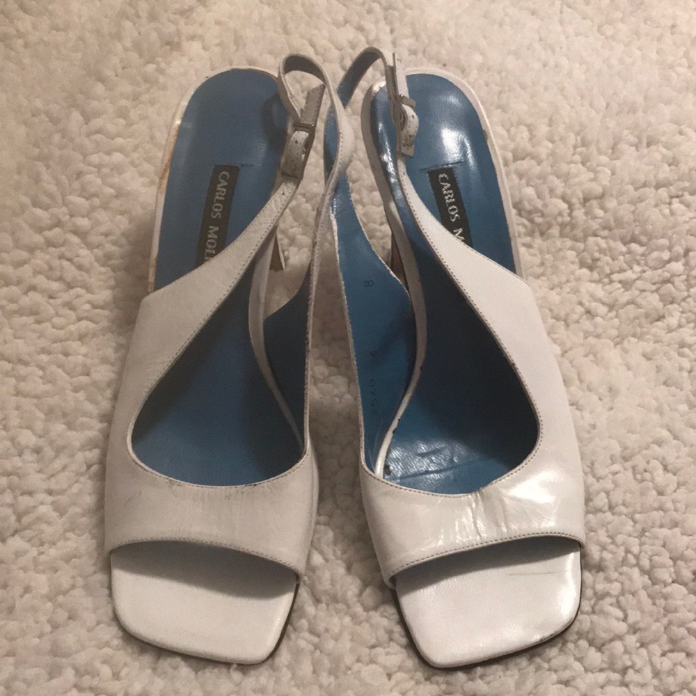 Charlos Molina white open toe sandals 8   8B